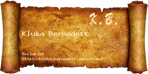 Kluka Bernadett névjegykártya